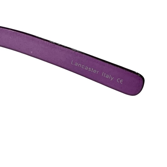 LANCASTER ITALY POLARIZED FULL RIM PURPLE BUTTERFLY SUNGLASSES W .28ct DIAMONDS